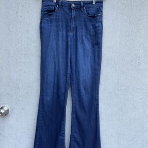 PAIGE "High Rise Bell Canyon" Flare darkwash jeans 28x35.5L Tall/Long